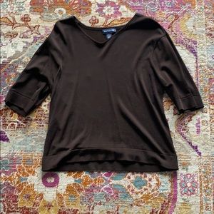 Brown quarter sleeve blouse